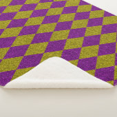 Paarse en gouddiamantglitter sherpa deken (3/4)