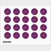Paarse en gouden 1,5" Diameter Sticker (Vel)