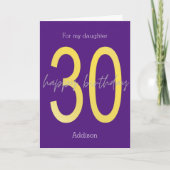 Paarse en gouden 30e verjaardag Kaart (Voorkant)