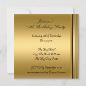 Paarse en gouden 50e verjaardag kaart (Achterkant)