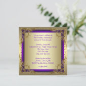 Paarse en gouden 50ste bruiloft Jubileum Kaart (Staand voorkant)