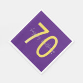 Paarse en gouden 70e Verjaardags Papier Servet (Hoek)