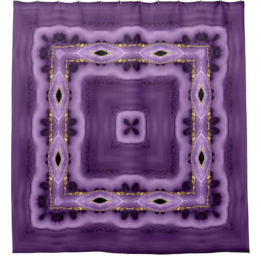 Paarse en gouden Abstract gordijn (Voorkant)