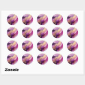 Paarse en gouden Abstract Ronde Sticker (Vel)
