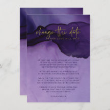 Paarse en gouden Abstract Verander de datum van de