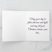 Paarse en gouden Abstracte kerstboom ontwerp Kaart (Binnen)