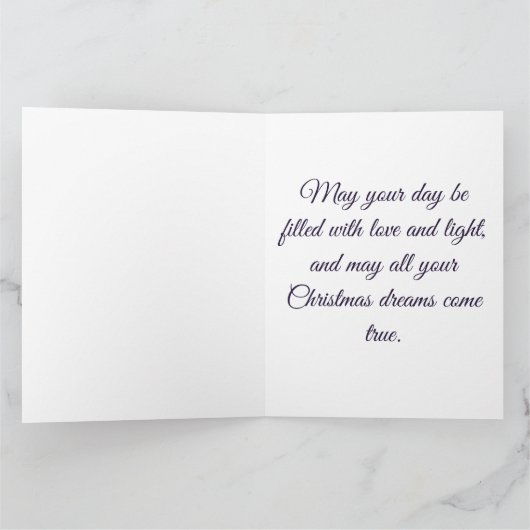 Paarse en gouden Abstracte kerstboom ontwerp Kaart (Binnen)