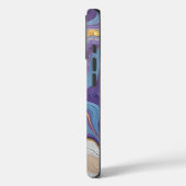 Paarse en gouden Abstracte kunst Case-Mate iPhone Case (Achterkant / Links)