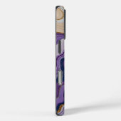 Paarse en gouden Abstracte kunst Case-Mate iPhone Case (Achterkant / Rechts)