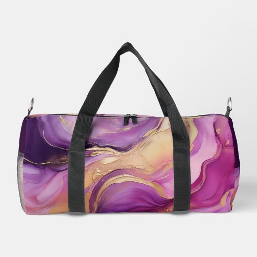 Paarse en gouden Abstracte luxe Plunjezak (Achterkant)