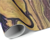 Paarse en gouden abstracte verf cadeaupapier (Rol Hoek)