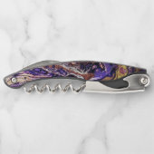 Paarse en gouden abstracte verf kurkentrekker (Achterkant)