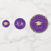 Paarse en Gouden Afstuderen Confetti (Achterkanten)