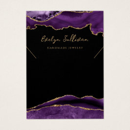 Paarse en gouden Agaat ketting display kaart