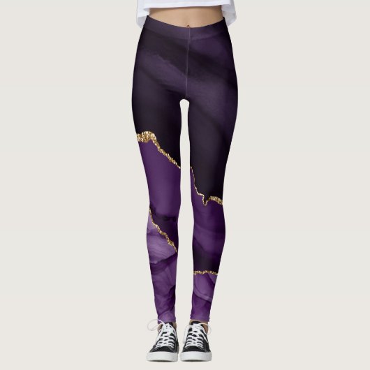 Paarse en gouden Agaat Leggings (Voorkant)