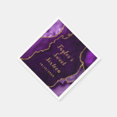 Paarse en gouden Agaat Marmer Zoet Zestien Servet (Hoek)