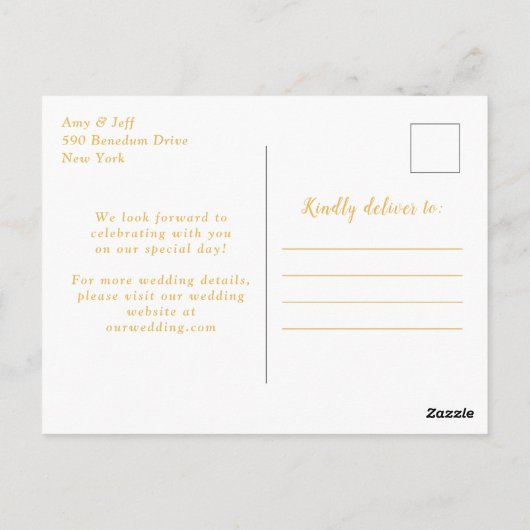 Paarse en gouden Agaat Marmeren Bruiloft Briefkaart (Achterkant)