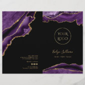 paarse en gouden agaat service menubrochure (Voorkant)