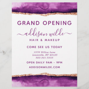 Paarse En Gouden Aquarel Zakelijke Flyer