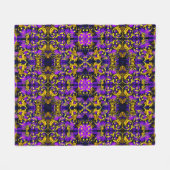 Paarse en gouden Art Noveau Patroon Fleece Deken (Voorkant (Horizontaal))