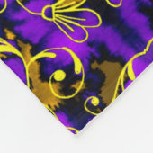 Paarse en gouden Art Noveau Patroon Fleece Deken (Hoek)
