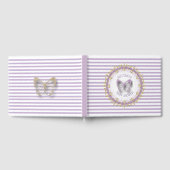 Paarse en gouden Baby gepersonaliseerde douche gas Gastenboek (Volledig)