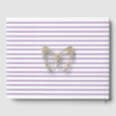 Paarse en gouden Baby gepersonaliseerde douche gas Gastenboek (Achterkant)