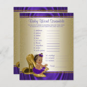 Paarse en gouden Baby showers (Voorkant / Achterkant)