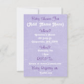 Paarse en gouden babyshower uitnodiging (Achterkant)