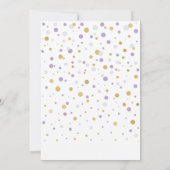 Paarse en gouden ballonnen | Het is een meisje Bab Kaart (Achterkant)