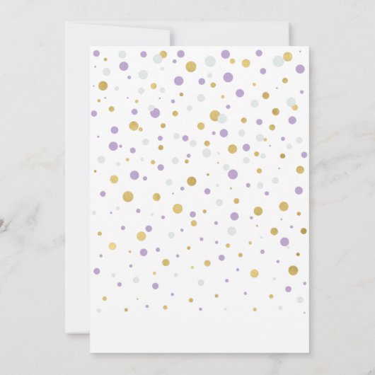 Paarse en gouden ballonnen | Het is een meisje Bab Kaart (Achterkant)