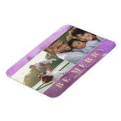 Paarse en gouden BE Merry Abstracte Veelvoudige fo Magneet (Linkerzijde)