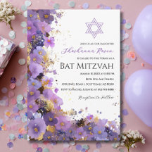 Paarse en gouden bloem Bat Mitzvah
