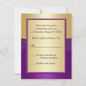 Paarse en gouden bloemen antwoord Kaart (Achterkant)