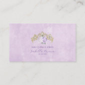 Paarse en gouden bloemen Elegant Quinceañera RSVP Informatiekaartje (Achterkant)