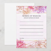 Paarse en gouden bloemen geometrisch Vrijgezellenf Advieskaart (Voorkant / Achterkant)