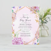 Paarse en gouden bloemen geometrische drive met do kaart (Staand voorkant)