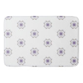 Paarse en Gouden Bloemen-Look Fractal Art Tiled Badmat (Voorkant)