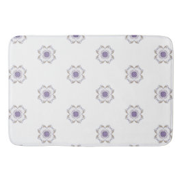 Paarse en Gouden Bloemen-Look Fractal Art Tiled Badmat