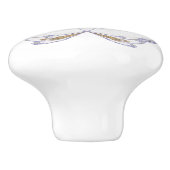 Paarse en Gouden Bloemen-Look Fractal Art White Keramische Knop (Zijkant)