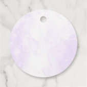 Paarse en gouden bloemen vlinder 1e verjaardag bedankjes labels (Achterkant)