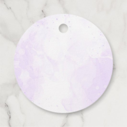 Paarse en gouden bloemen vlinder 1e verjaardag bedankjes labels (Achterkant)