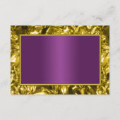 Paarse en gouden bloemenkaart RSVP (Achterkant)