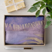 Paarse en gouden bloemenweefsel papier voor bruilo (Geschenk)