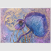 Paarse en gouden bloemenweefsel papier voor bruilo (Voorkant)