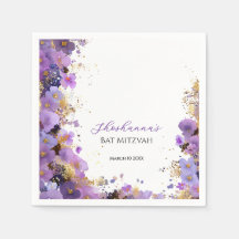 Paarse en gouden bloemige Bat Mitzvah