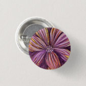 Paarse en gouden bloemige Waterverf levendig vet Ronde Button 3,2 Cm (Voorkant /achterkant)