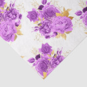 Paarse en gouden bloemreeks Ontwerp 5 Tissuepapier (Detail)