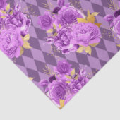 Paarse en gouden bloemreeks Ontwerp 8 Tissuepapier (Detail)