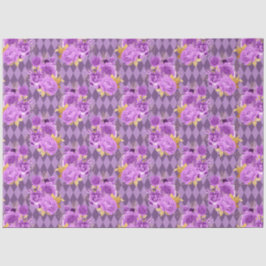 Paarse en gouden bloemreeks Ontwerp 8 Tissuepapier